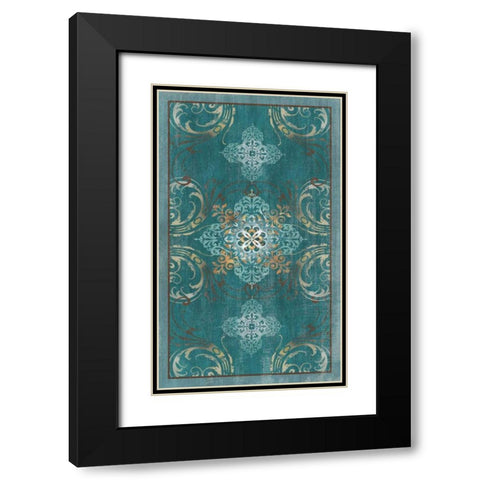 Arabesque Swirl Black Modern Wood Framed Art Print with Double Matting by Knutsen, Conrad