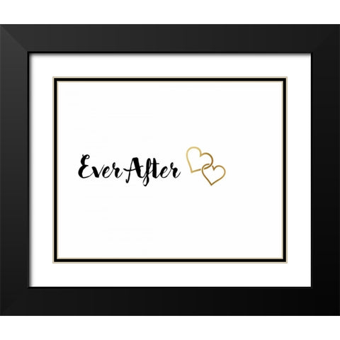 Happily Ever Black Modern Wood Framed Art Print with Double Matting by CAD Designs