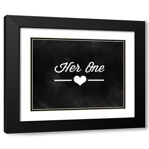 Her One, His Only Black Modern Wood Framed Art Print with Double Matting by CAD Designs