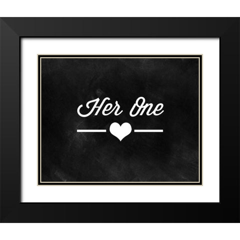 Her One, His Only Black Modern Wood Framed Art Print with Double Matting by CAD Designs