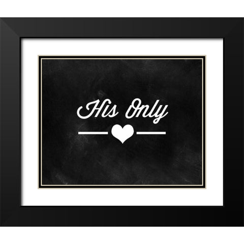 Her One, His Only Black Modern Wood Framed Art Print with Double Matting by CAD Designs