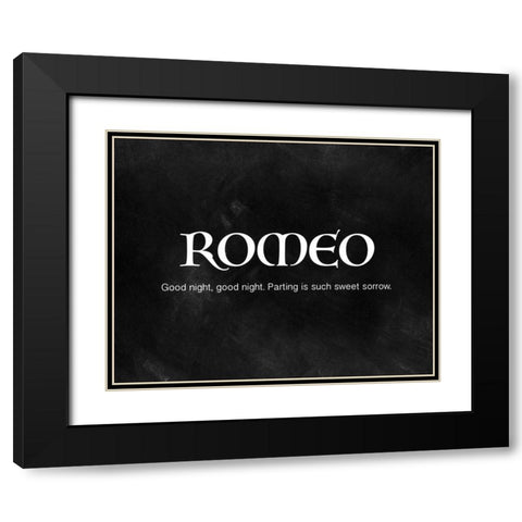 Romeo and Juliet I Black Modern Wood Framed Art Print with Double Matting by CAD Designs