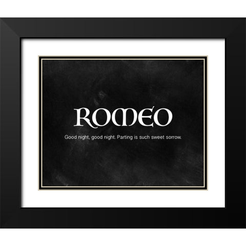 Romeo and Juliet I Black Modern Wood Framed Art Print with Double Matting by CAD Designs