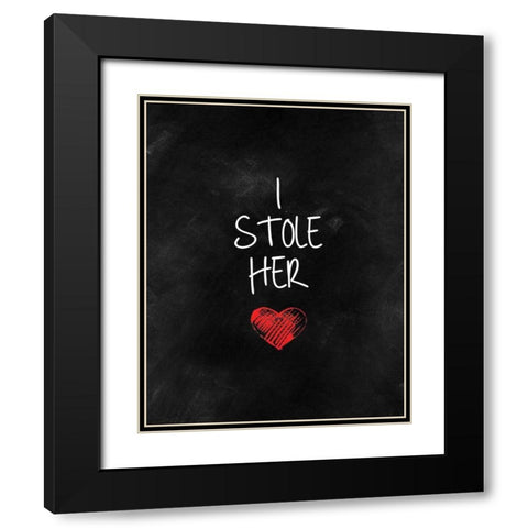 Stolen Heart I Black Modern Wood Framed Art Print with Double Matting by CAD Designs