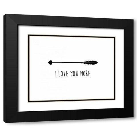 Love Arrow II Black Modern Wood Framed Art Print with Double Matting by CAD Designs