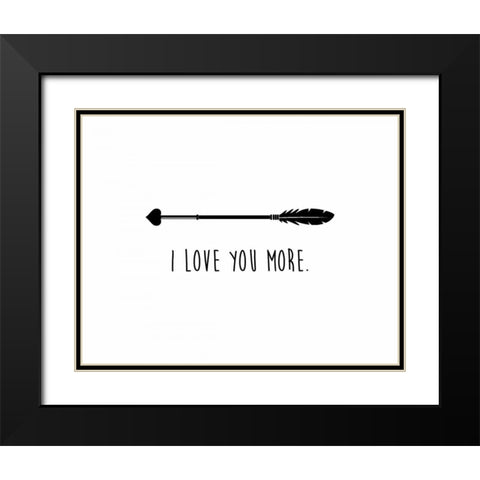 Love Arrow II Black Modern Wood Framed Art Print with Double Matting by CAD Designs