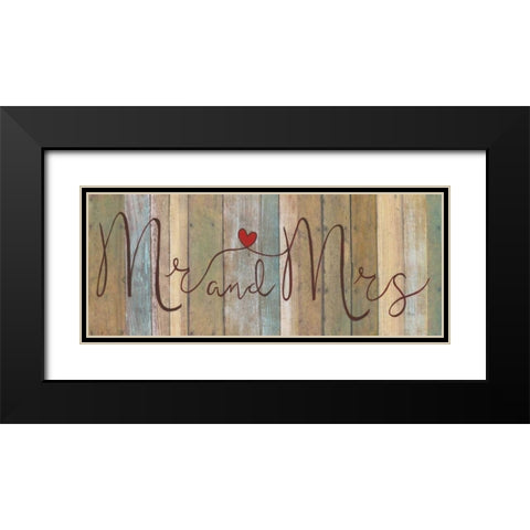 Mr. and Mrs. Black Modern Wood Framed Art Print with Double Matting by Tava Studios