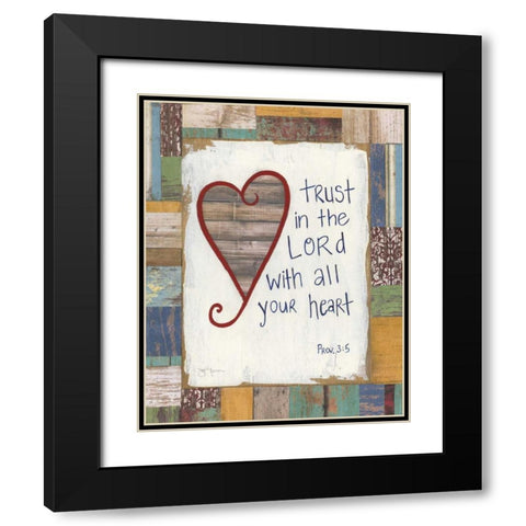 Trust In The Lord Black Modern Wood Framed Art Print with Double Matting by Tava Studios