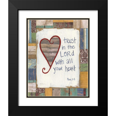 Trust In The Lord Black Modern Wood Framed Art Print with Double Matting by Tava Studios