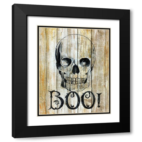 Boo! Black Modern Wood Framed Art Print with Double Matting by Tava, Janet