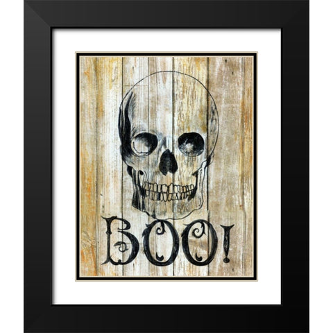 Boo! Black Modern Wood Framed Art Print with Double Matting by Tava, Janet