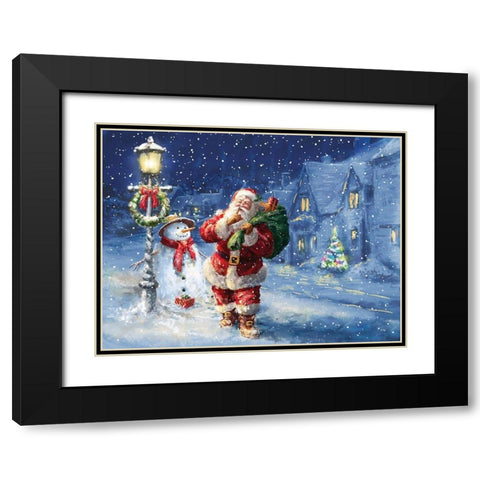 Merry Christmas Night Black Modern Wood Framed Art Print with Double Matting by Corti, Marcello