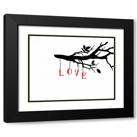 Love Birds I Black Modern Wood Framed Art Print with Double Matting by CAD Designs