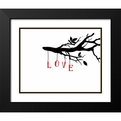 Love Birds I Black Modern Wood Framed Art Print with Double Matting by CAD Designs
