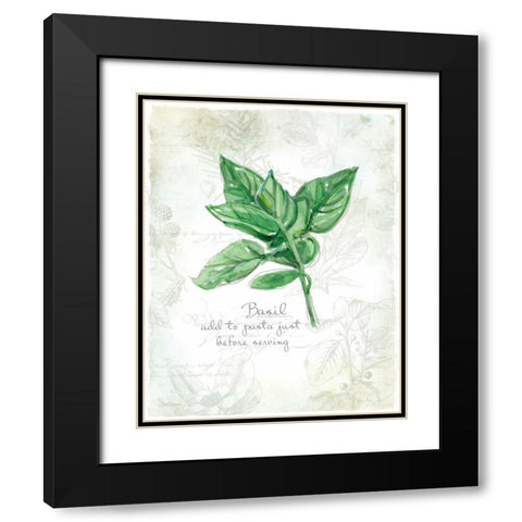Fresh Basil Black Modern Wood Framed Art Print with Double Matting by Robinson, Carol