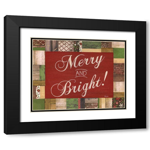 Merry and Bright Black Modern Wood Framed Art Print with Double Matting by Tava Studios