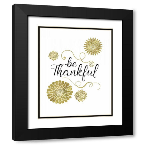 Be Thankful Black Modern Wood Framed Art Print with Double Matting by Murray, Amanda