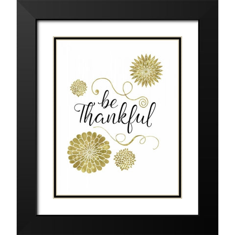 Be Thankful Black Modern Wood Framed Art Print with Double Matting by Murray, Amanda