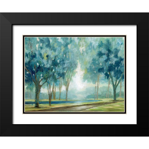 Ombre Afternoon Black Modern Wood Framed Art Print with Double Matting by Nan