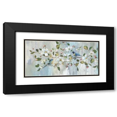 Painterly Spring Black Modern Wood Framed Art Print with Double Matting by Nan