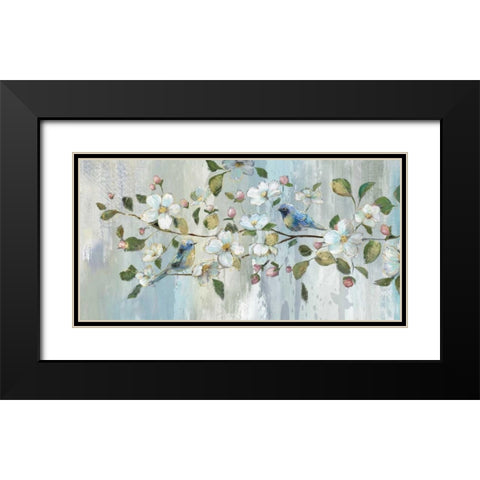 Painterly Spring Black Modern Wood Framed Art Print with Double Matting by Nan