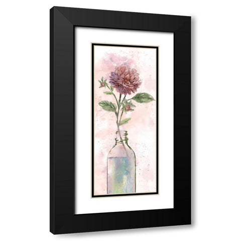 Vintage Bottle Dahlia Black Modern Wood Framed Art Print with Double Matting by Nan