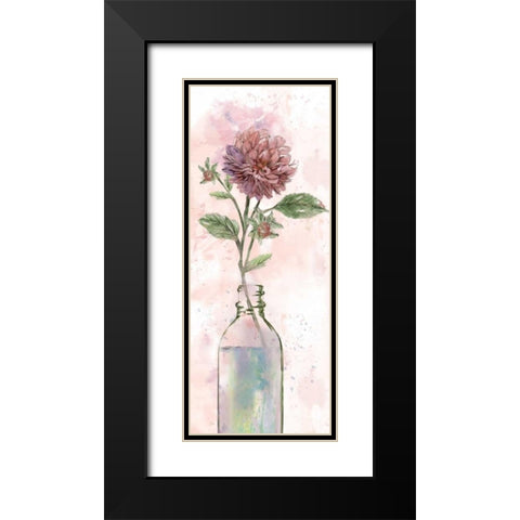 Vintage Bottle Dahlia Black Modern Wood Framed Art Print with Double Matting by Nan