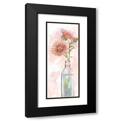 Vintage Bottle Daisy Black Modern Wood Framed Art Print with Double Matting by Nan