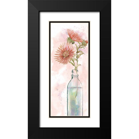 Vintage Bottle Daisy Black Modern Wood Framed Art Print with Double Matting by Nan