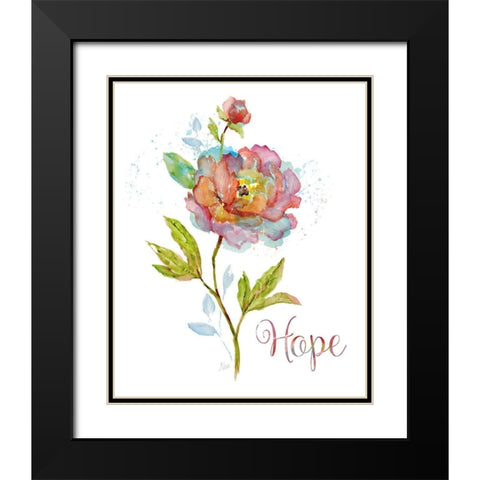 Botanical Hope Black Modern Wood Framed Art Print with Double Matting by Nan