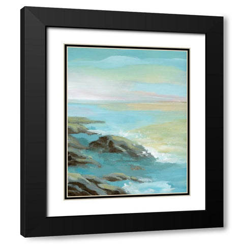 Rocky Shore Black Modern Wood Framed Art Print with Double Matting by Nan