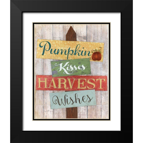 Pumpkin Kisses Black Modern Wood Framed Art Print with Double Matting by Tava Studios