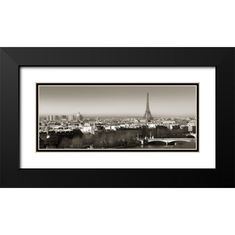 Paris View Black Modern Wood Framed Art Print with Double Matting by Delimont, Danita