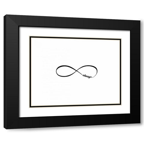 Love Always I Black Modern Wood Framed Art Print with Double Matting by CAD Designs