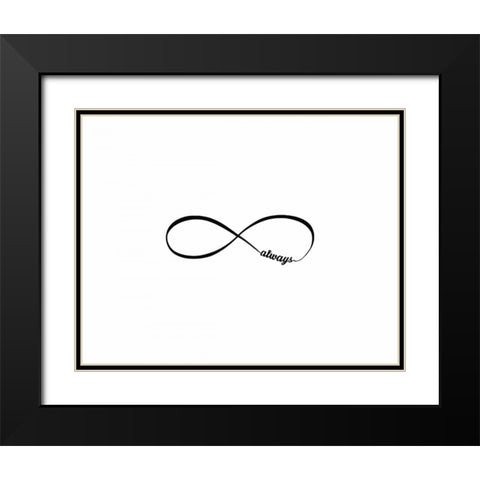 Love Always I Black Modern Wood Framed Art Print with Double Matting by CAD Designs