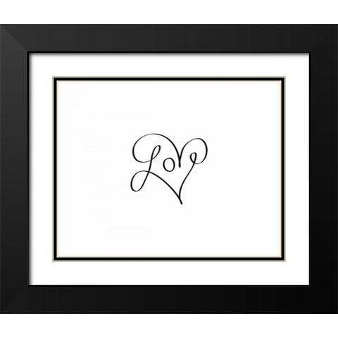 Love Always II Black Modern Wood Framed Art Print with Double Matting by CAD Designs