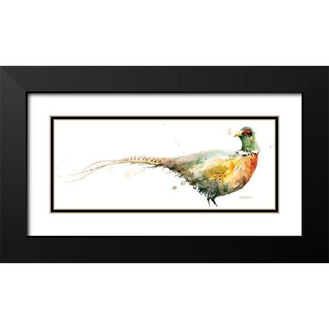 Harvest Pheasant Black Modern Wood Framed Art Print with Double Matting by Robinson, Carol
