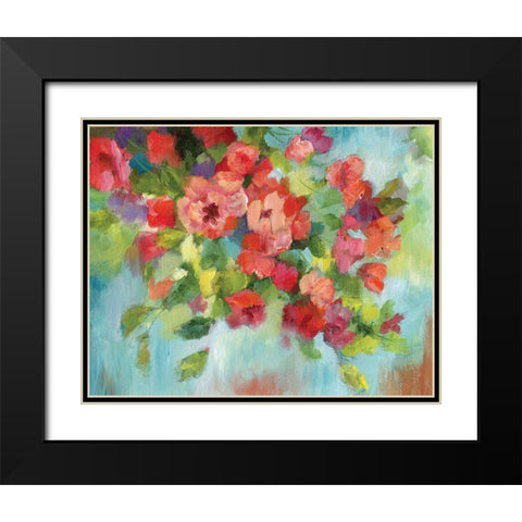 Cascading Blossoms Black Modern Wood Framed Art Print with Double Matting by Nan