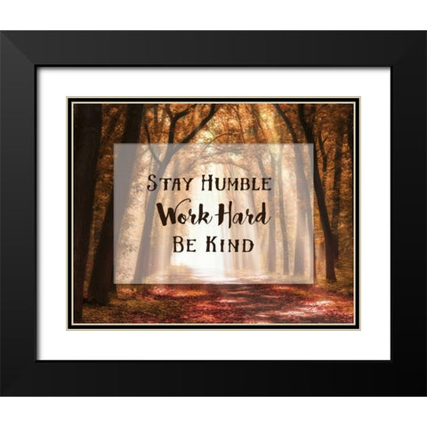 Stay Humble Black Modern Wood Framed Art Print with Double Matting by Van de Goor, Lars
