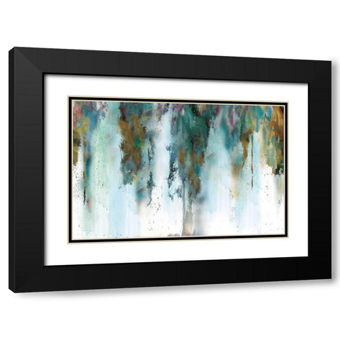 Skyline Abstract Black Modern Wood Framed Art Print with Double Matting by Nan