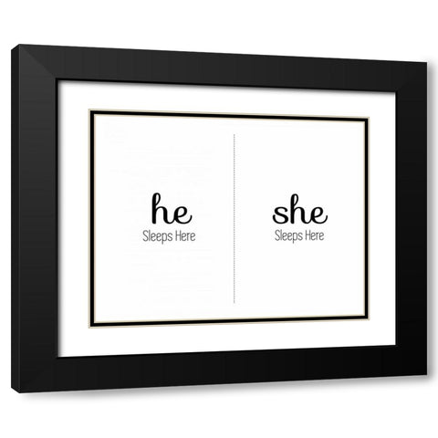 The Dog Sleeps Black Modern Wood Framed Art Print with Double Matting by CAD Designs