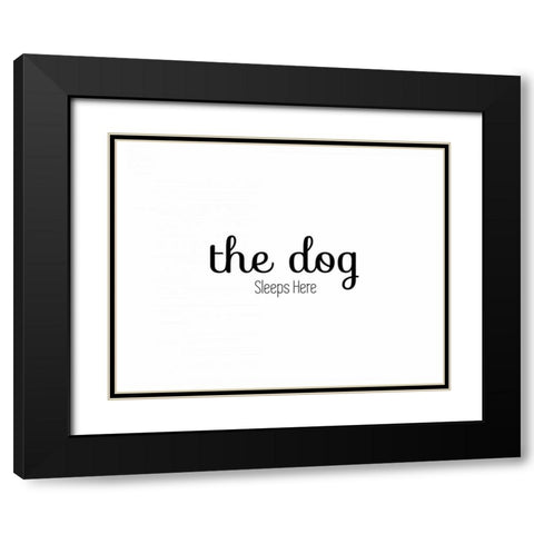 The Dog Sleeps Black Modern Wood Framed Art Print with Double Matting by CAD Designs