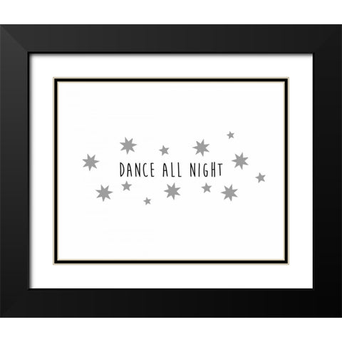 Dance All Night Black Modern Wood Framed Art Print with Double Matting by CAD Designs