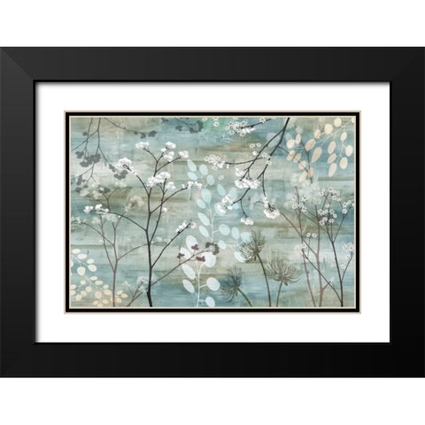 Blue Misty Wood Black Modern Wood Framed Art Print with Double Matting by Knutsen, Conrad