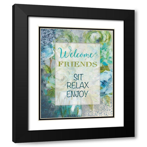 Welcome Blessing I Black Modern Wood Framed Art Print with Double Matting by Robinson, Carol