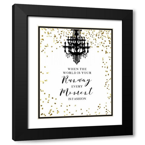 Runway Moment Black Modern Wood Framed Art Print with Double Matting by CAD Designs