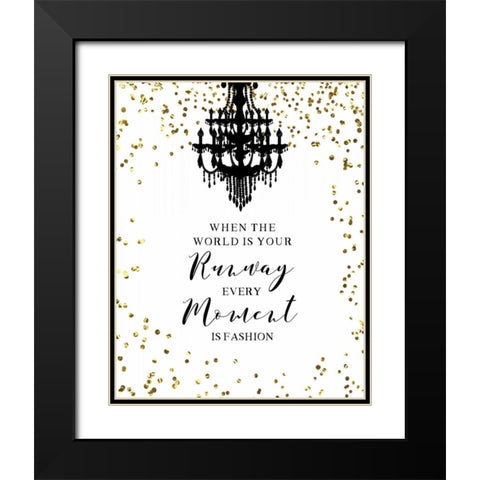 Runway Moment Black Modern Wood Framed Art Print with Double Matting by CAD Designs