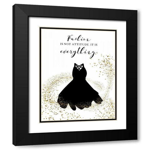 Fashion is Black Modern Wood Framed Art Print with Double Matting by CAD Designs