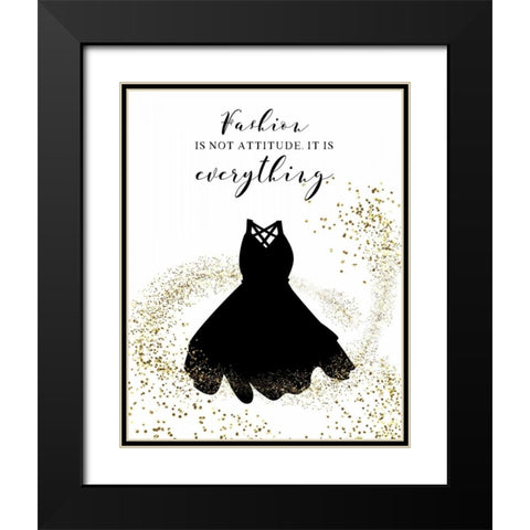 Fashion is Black Modern Wood Framed Art Print with Double Matting by CAD Designs