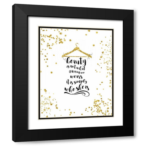 Beauty Black Modern Wood Framed Art Print with Double Matting by CAD Designs